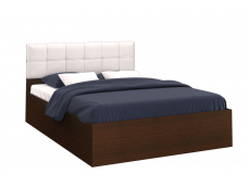 Кровать с подъемным механизмом Селена 90х200, венге/экокожа белая