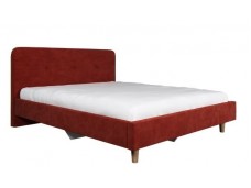 Кровать с латами Легато 160х200, красный с пуговицами
