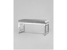 Банкетка-скамейка БРУКЛИН велюр серый сталь серебро