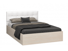 Кровать с подъемным механизмом Селена 120х200, дуб/экокожа белая