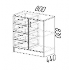 Комод 800-1Д Ясень шимо