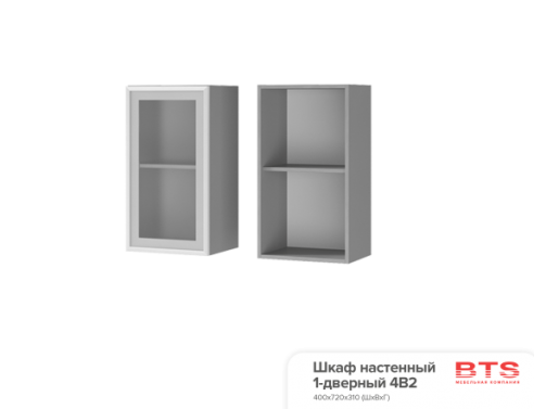 4В2 Шкаф настенный 1-дверный со стеклом Прованс 2
