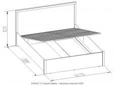 Кровать с подъемны механизмом Bauhaus 2.2 160х200, дуб