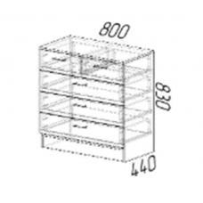 Комод 800-3/2 Ясень шимо