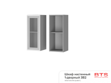 3В2 Шкаф настенный 1-дверный со стеклом Монро