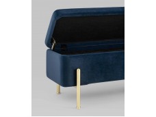 Банкетка Болейн с ящиком велюр синий