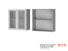7В2 Шкаф настенный 2-дверный со стеклом Арабика