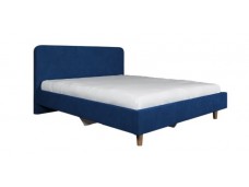Кровать с латами Легато 140х200, синий с пуговицами