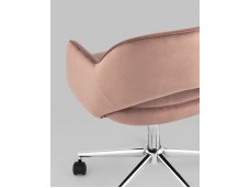 Кресло компьютерное Кларк велюр розовый