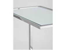 Журнальный столик 50*32 БОСТОН прозрачное стекло сталь серебро