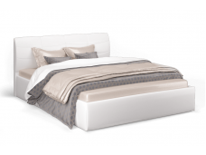 Кровать с подъемным механизмом Ривьера 160х200, экокожа белая