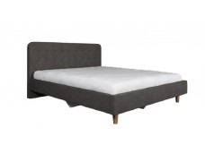 Кровать с латами Легато 160х200, серый с пуговицами