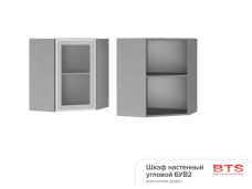 6УВ2 Шкаф настенный угловой со стеклом Прованс 2