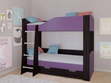 Кровать двухъярусная АСТРА 2 Венге/Фиолетовый с ящиком