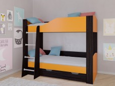 Кровать двухъярусная АСТРА 2 Венге/Оранжевый с ящиком